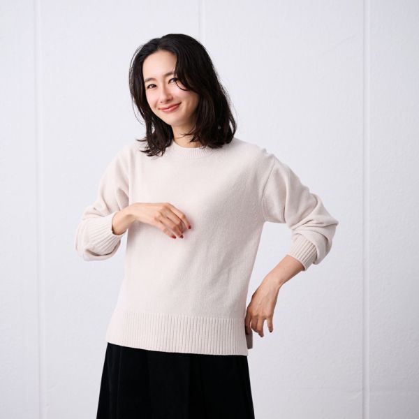 洗える　モールクルーネックプルオーバー