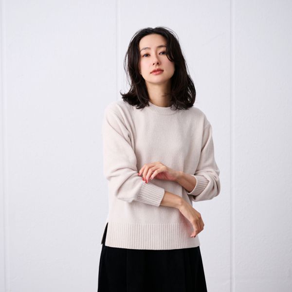 洗える　モールクルーネックプルオーバー