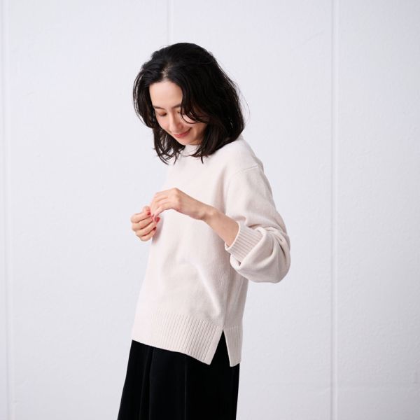 洗える　モールクルーネックプルオーバー