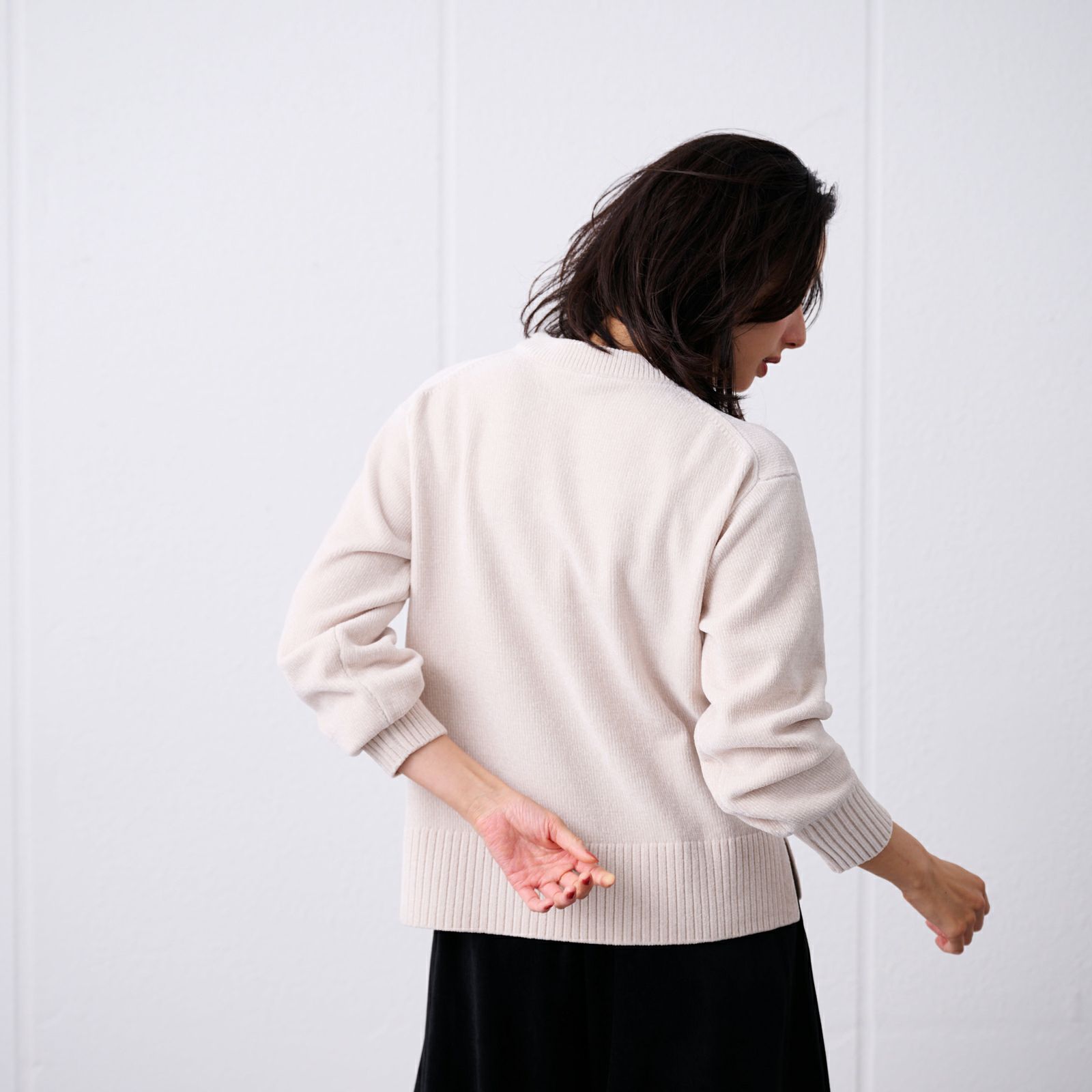 洗える　モールクルーネックプルオーバー