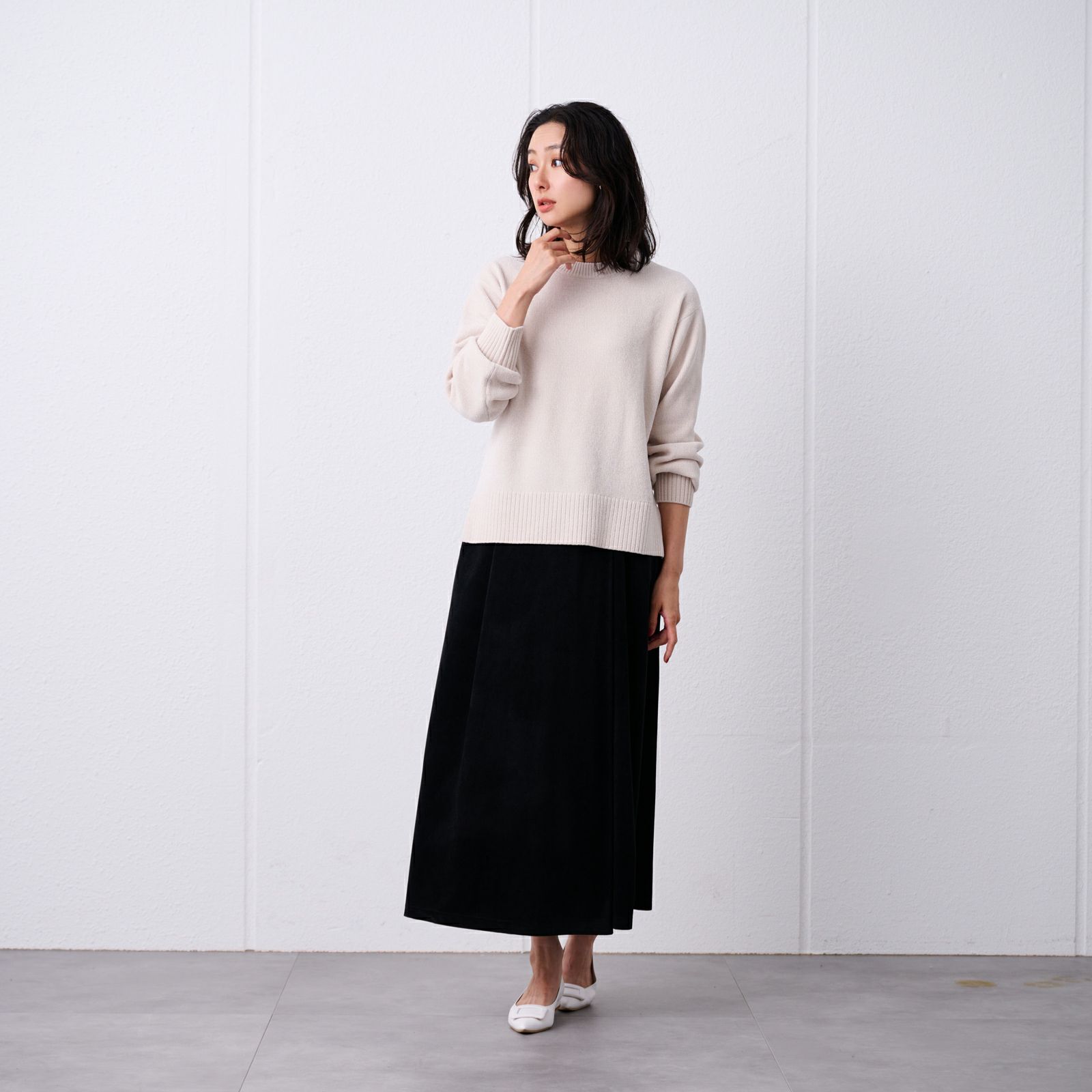 洗える　モールクルーネックプルオーバー