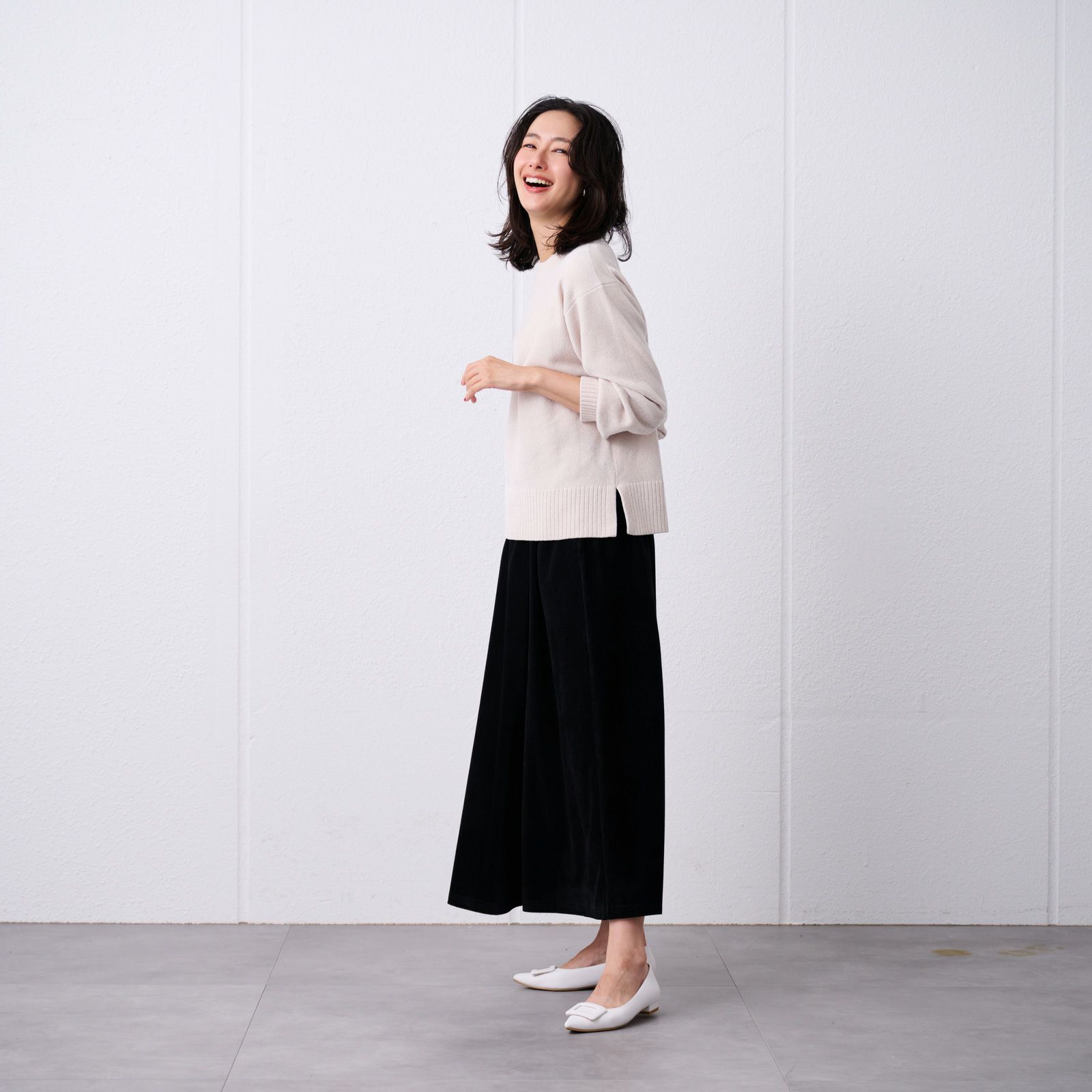 洗える　モールクルーネックプルオーバー