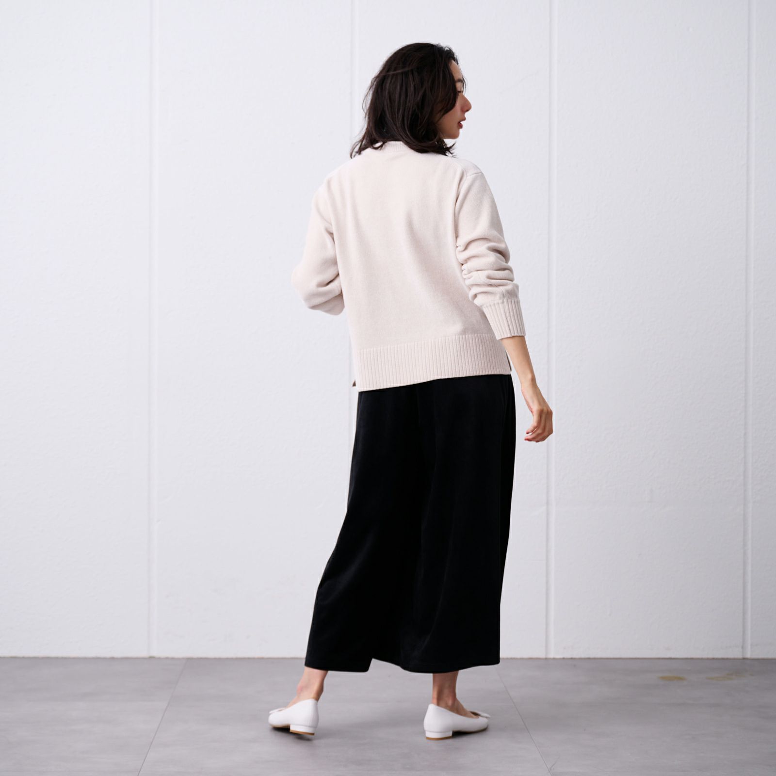 洗える　モールクルーネックプルオーバー