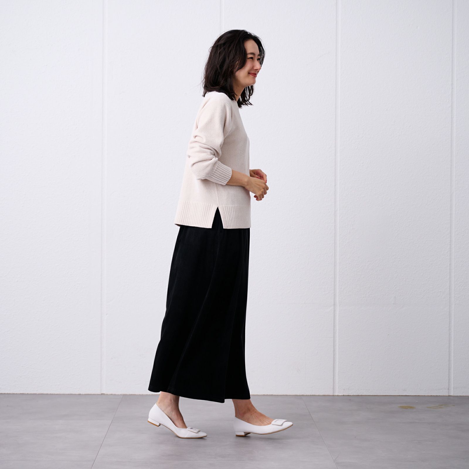 洗える　モールクルーネックプルオーバー