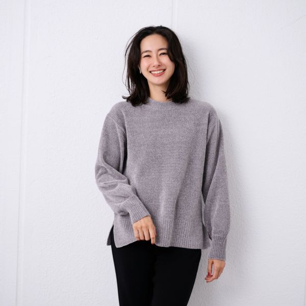 洗える　モールクルーネックプルオーバー