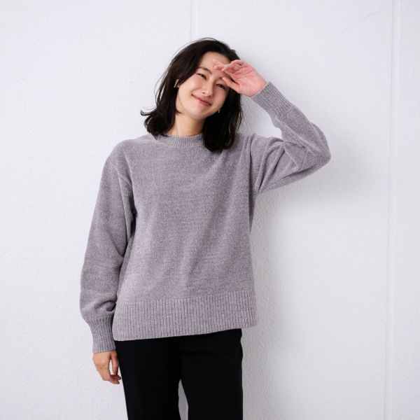 洗える　モールクルーネックプルオーバー