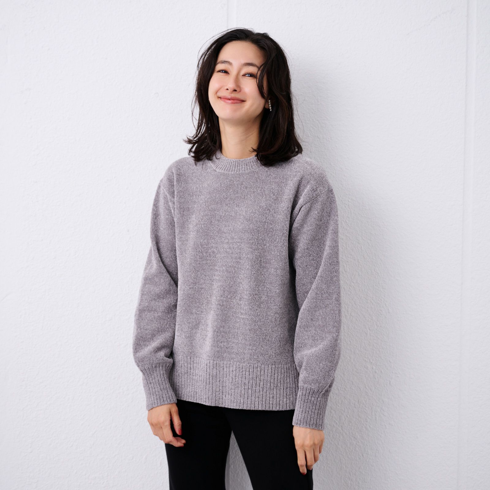 洗える　モールクルーネックプルオーバー