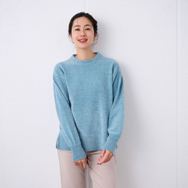 洗える　モールクルーネックプルオーバー