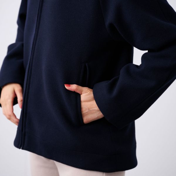 ウールライク　ショートフーデッドコート