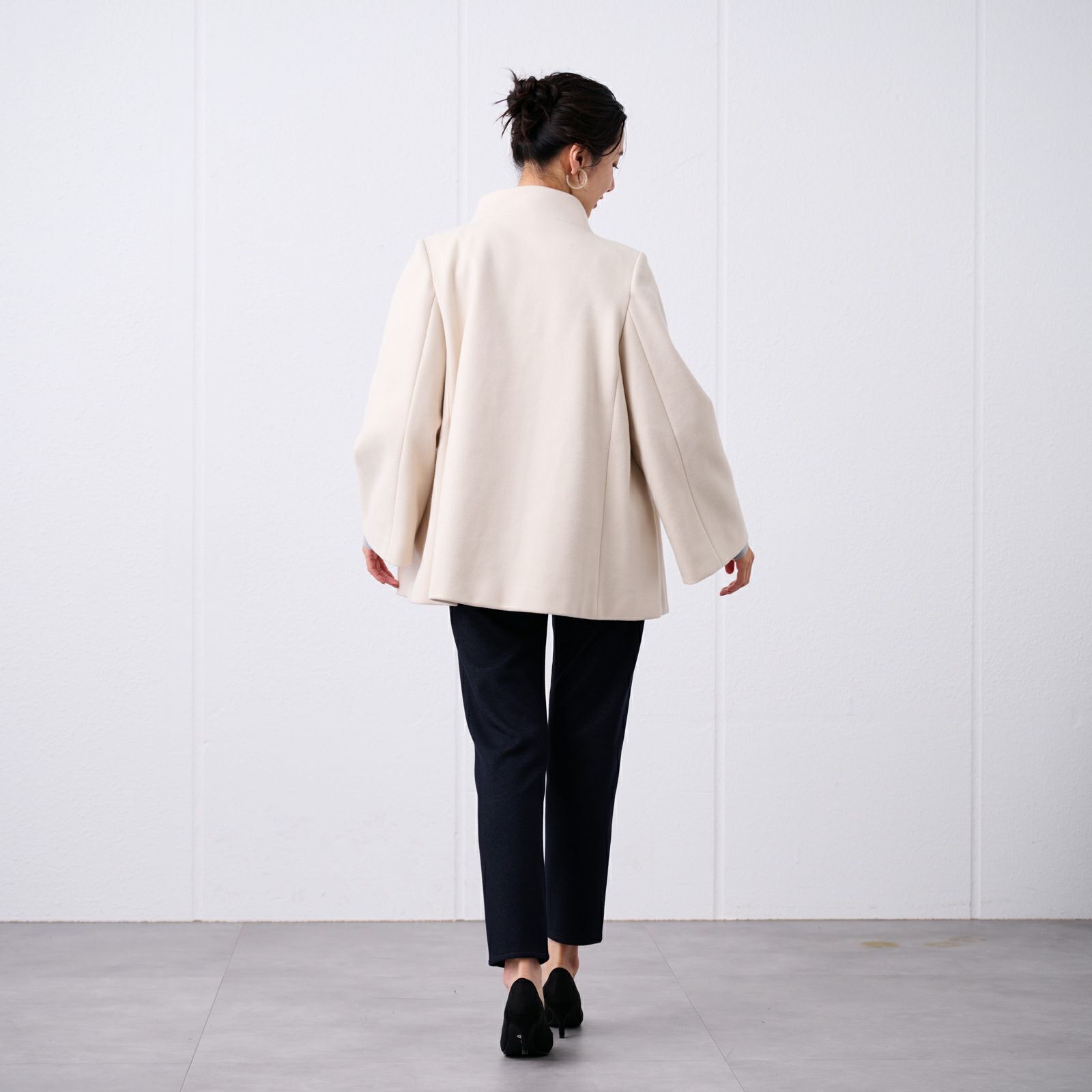 ウールライクミドルスタンドコート