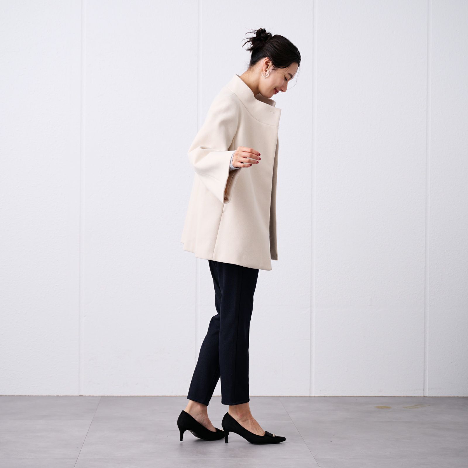 ウールライクミドルスタンドコート