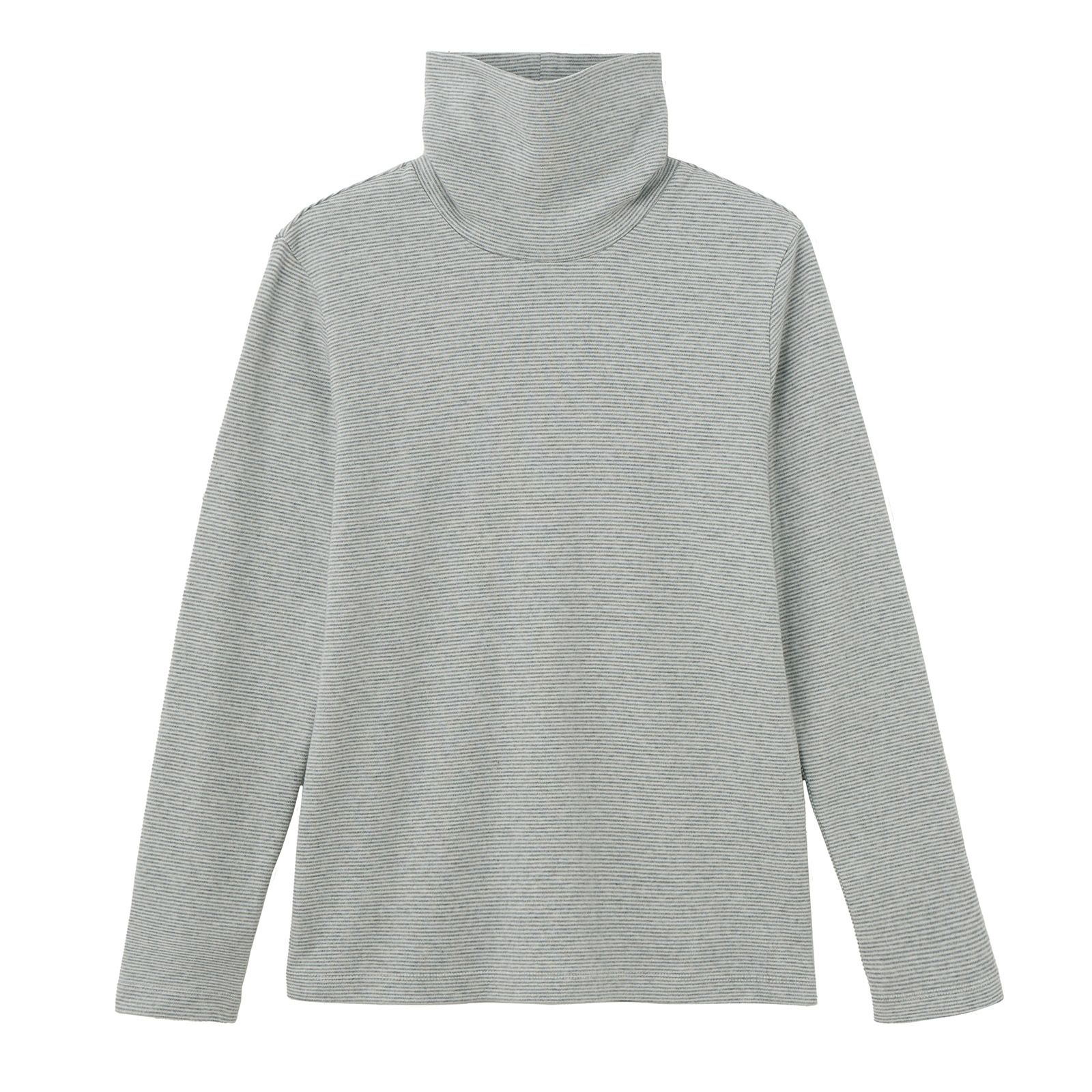 コットン100起毛　タートルネック長袖Tシャツ