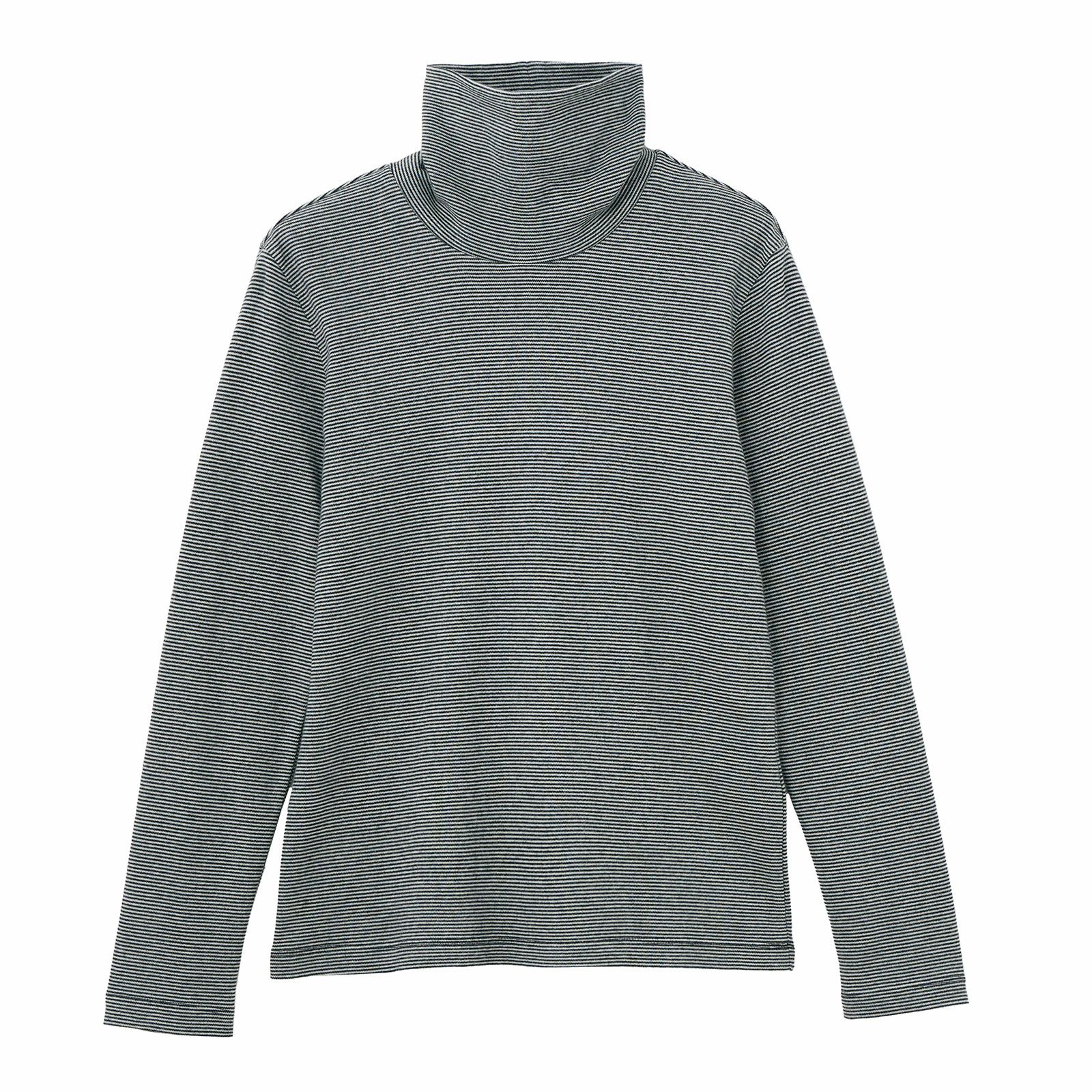 コットン100起毛　タートルネック長袖Tシャツ