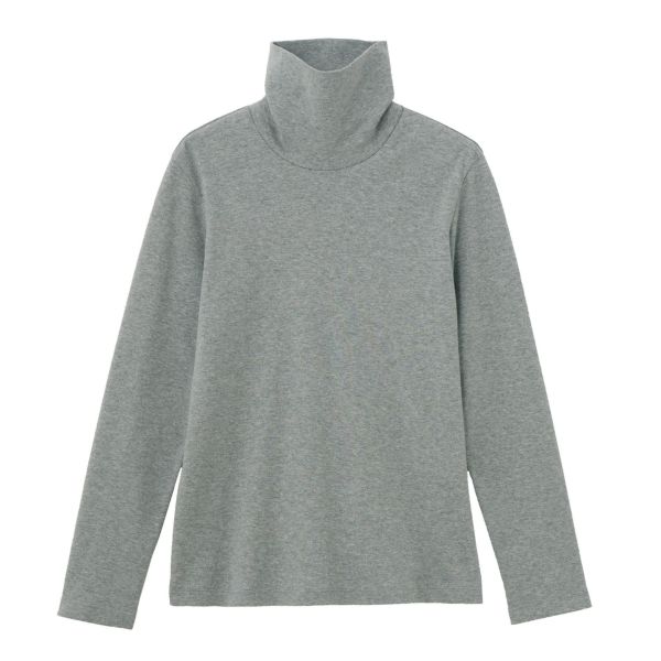 コットン100起毛　タートルネック長袖Tシャツ