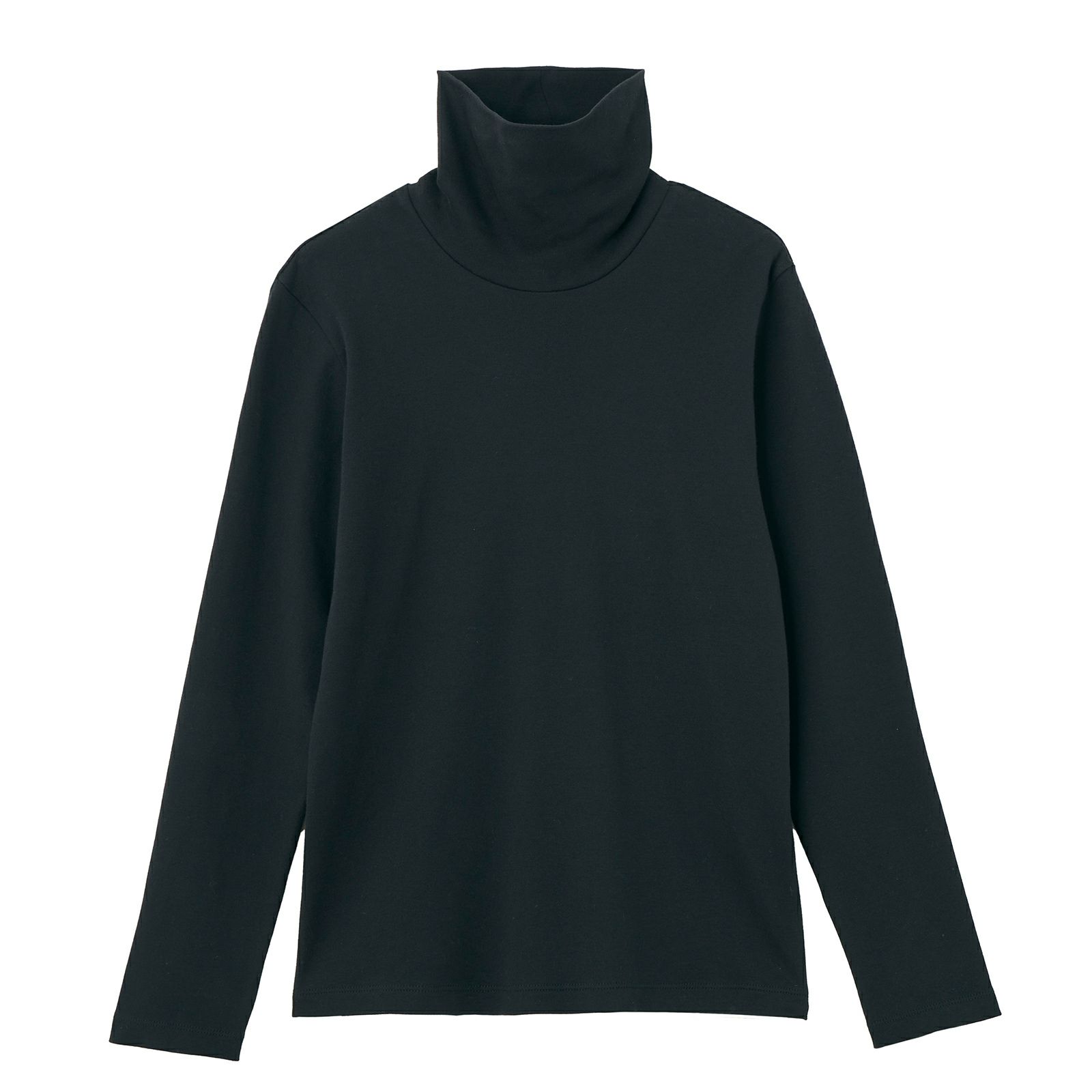 コットン100起毛　タートルネック長袖Tシャツ