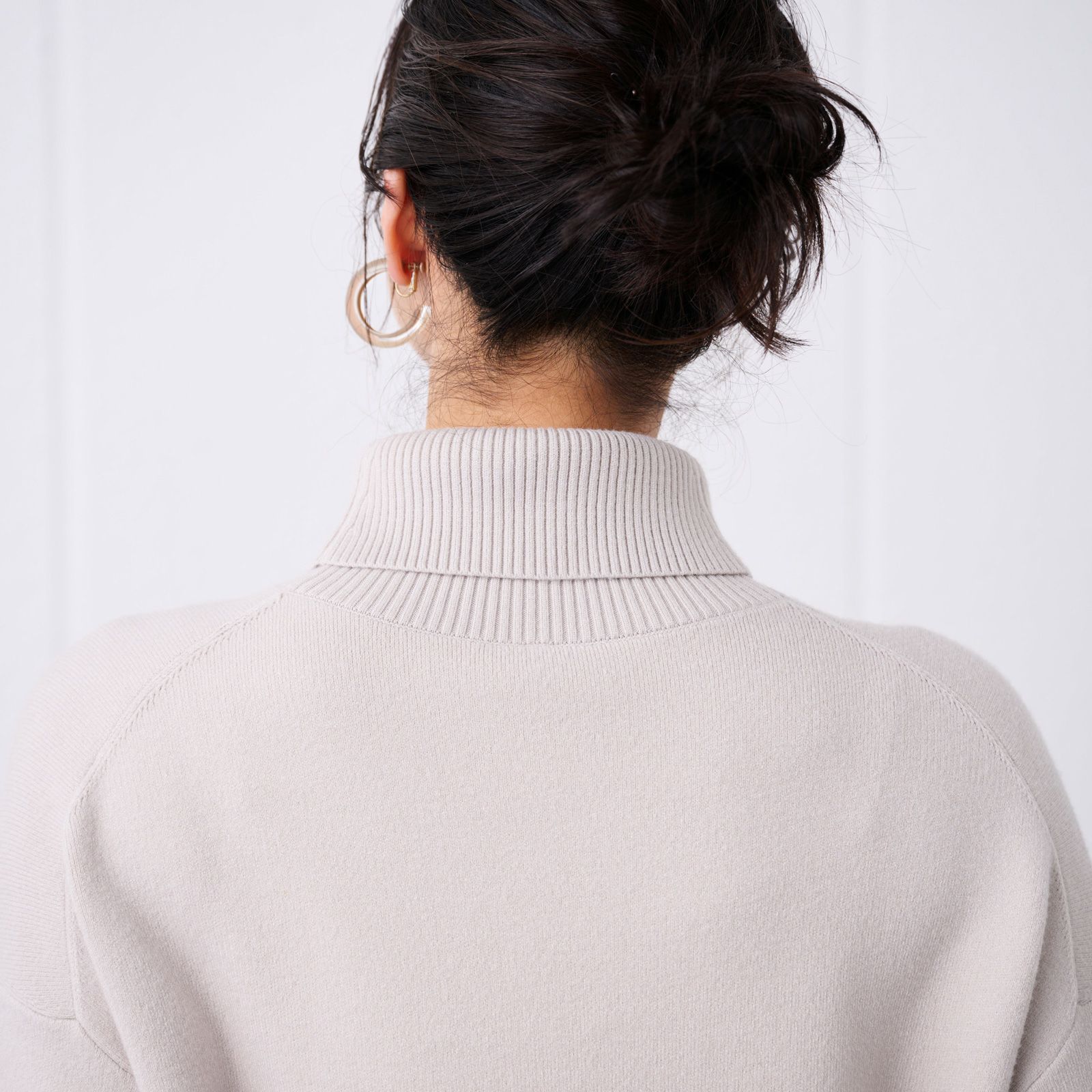 洗える・保温　マシュマロタッチ　タートルネックプルオーバー