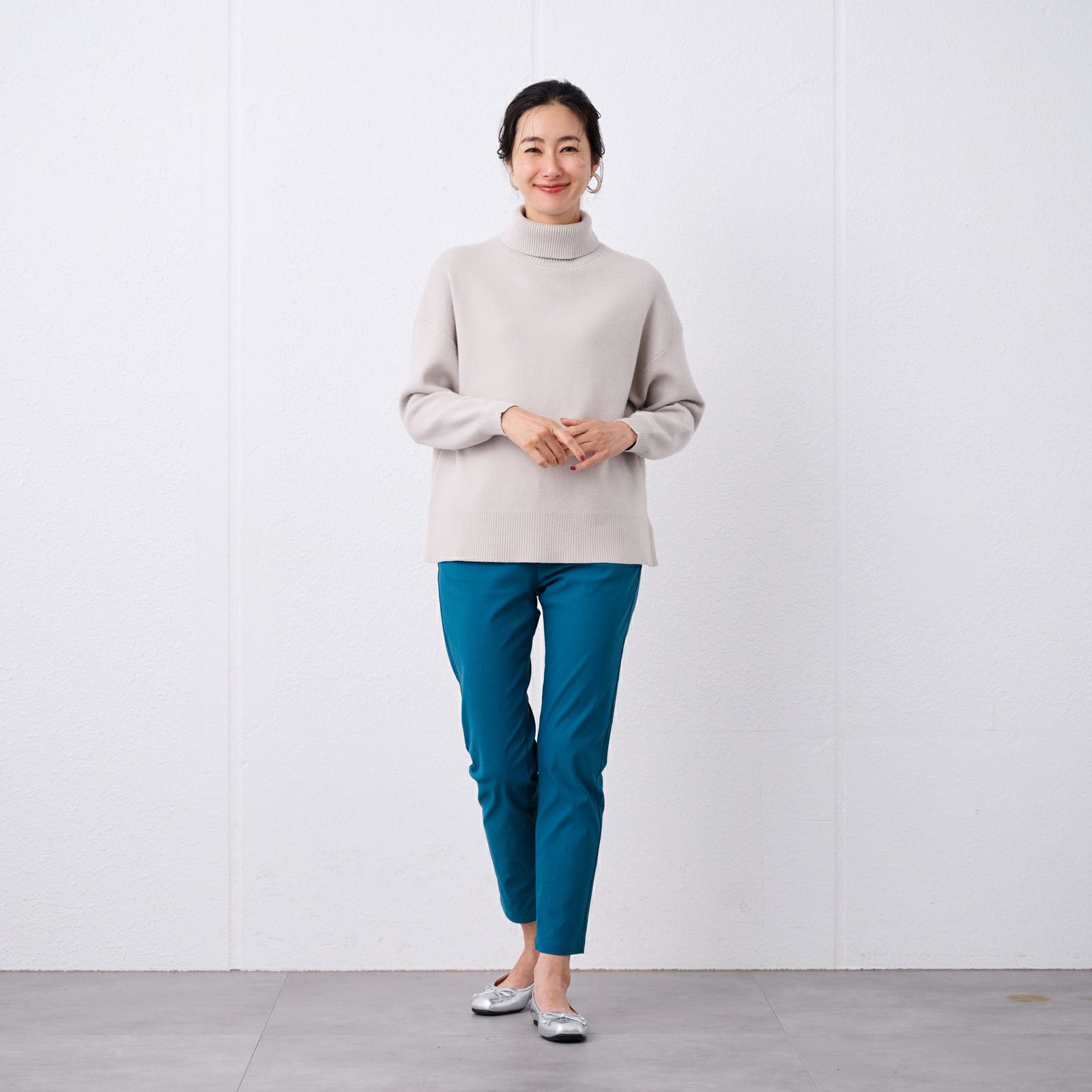 洗える・保温　マシュマロタッチ　タートルネックプルオーバー