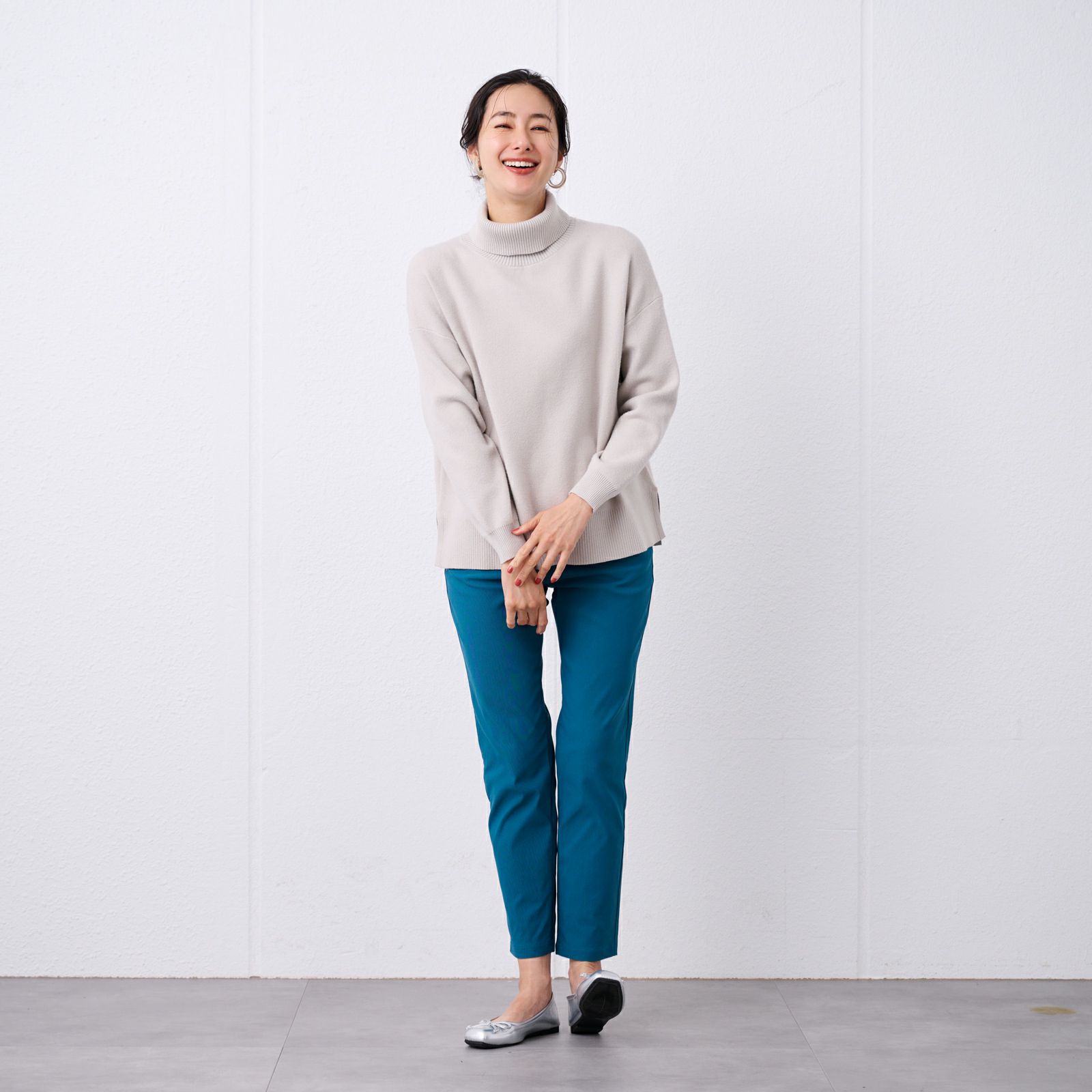 洗える・保温　マシュマロタッチ　タートルネックプルオーバー