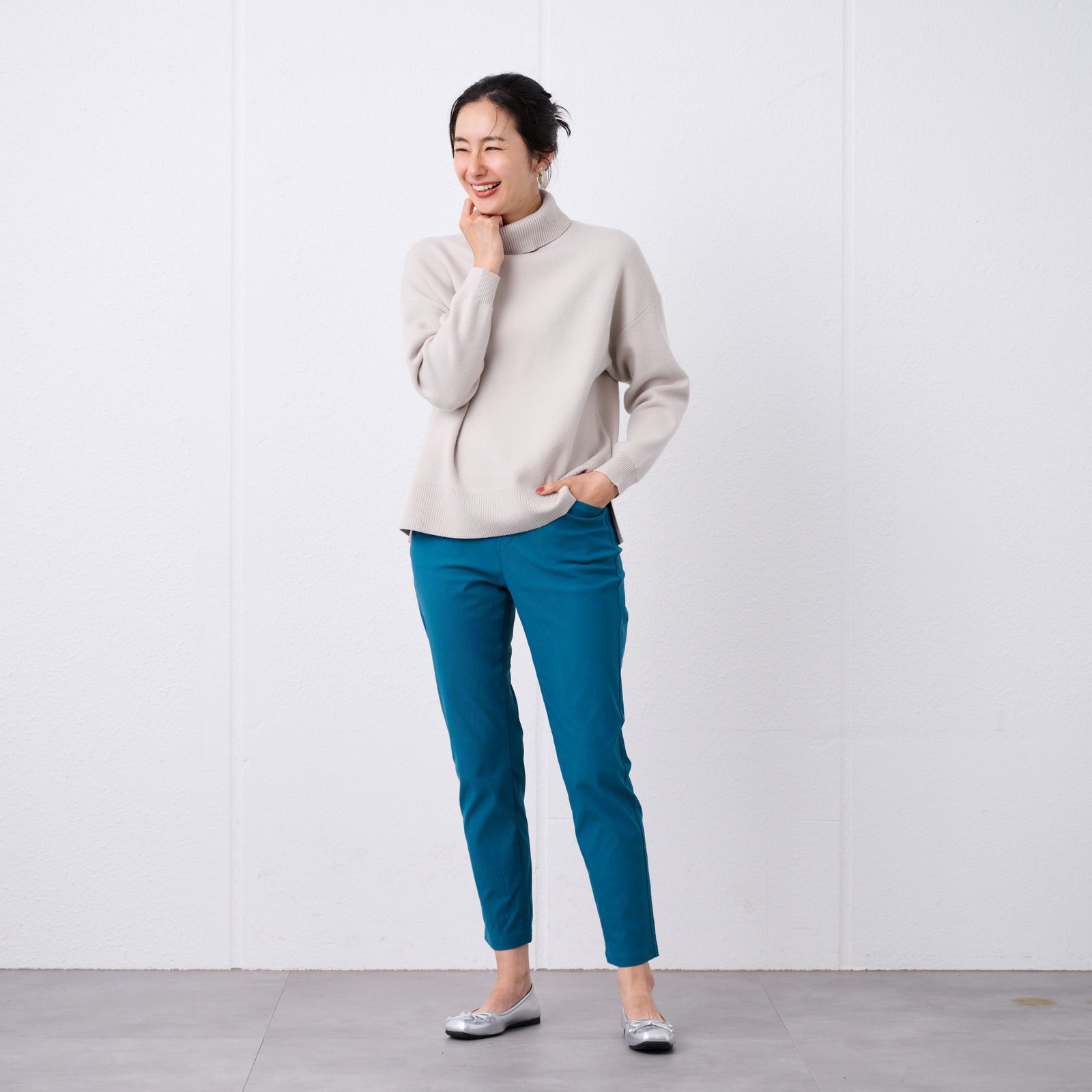 洗える・保温　マシュマロタッチ　タートルネックプルオーバー