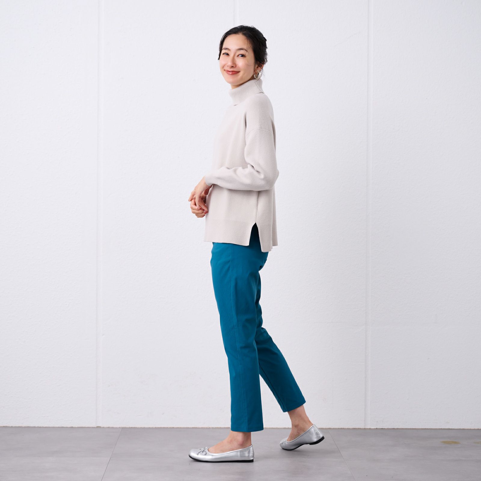 洗える・保温　マシュマロタッチ　タートルネックプルオーバー