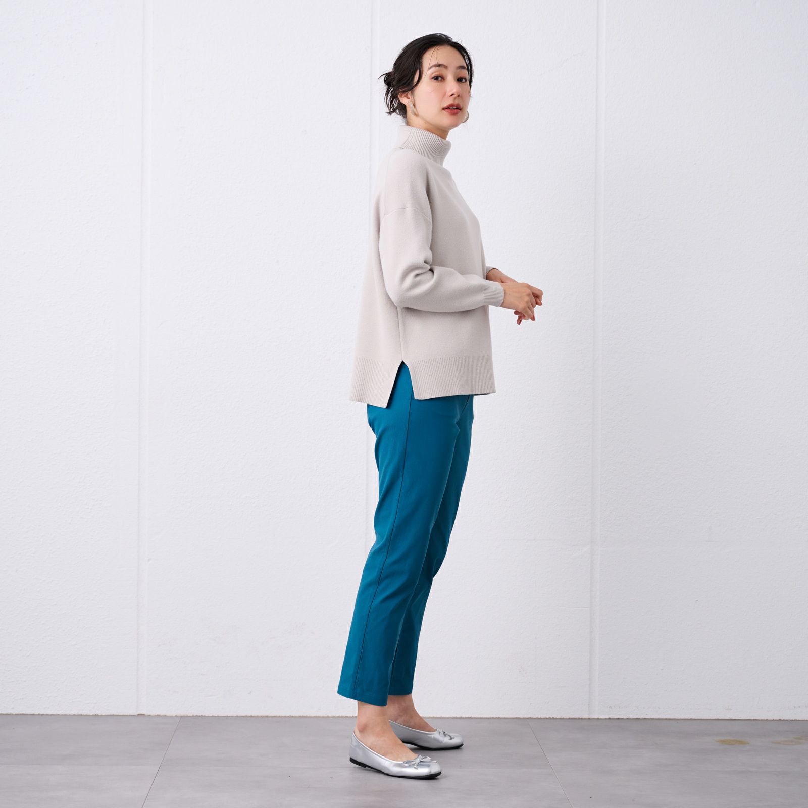 洗える・保温　マシュマロタッチ　タートルネックプルオーバー