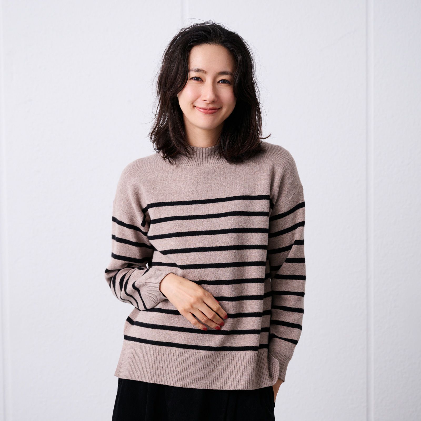 洗える・保温　マシュマロタッチ　モックネックプルオーバー