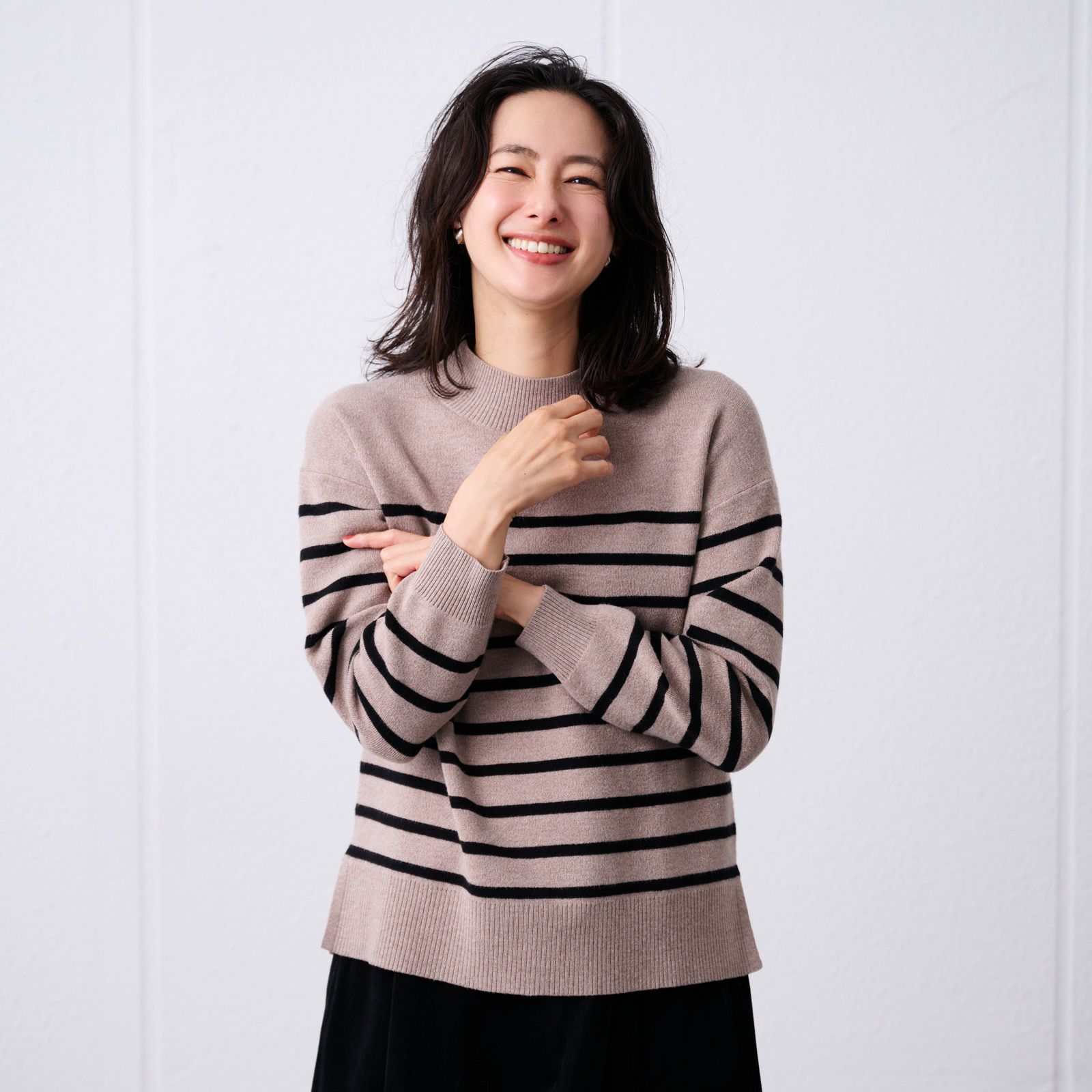 洗える・保温　マシュマロタッチ　モックネックプルオーバー