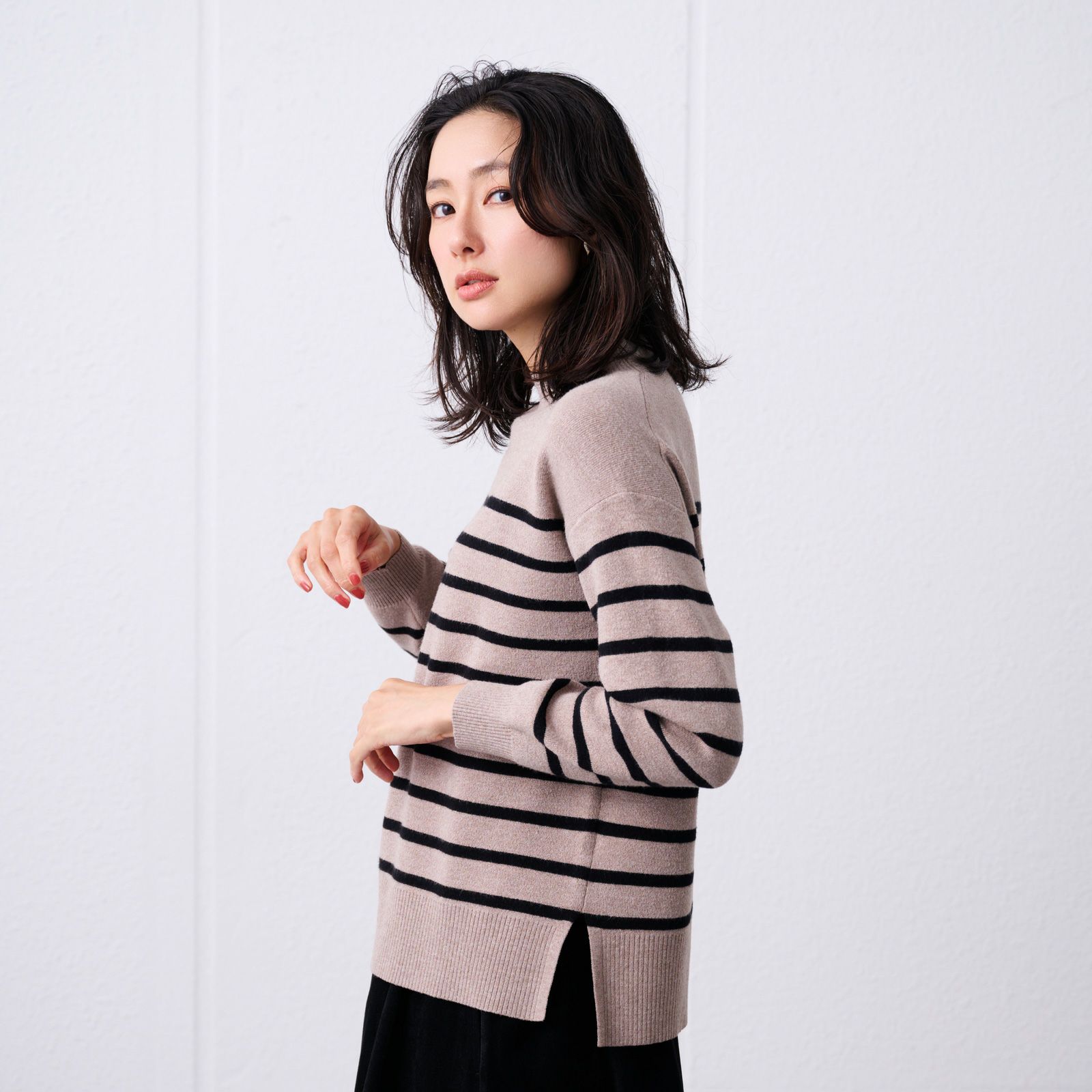 洗える・保温　マシュマロタッチ　モックネックプルオーバー