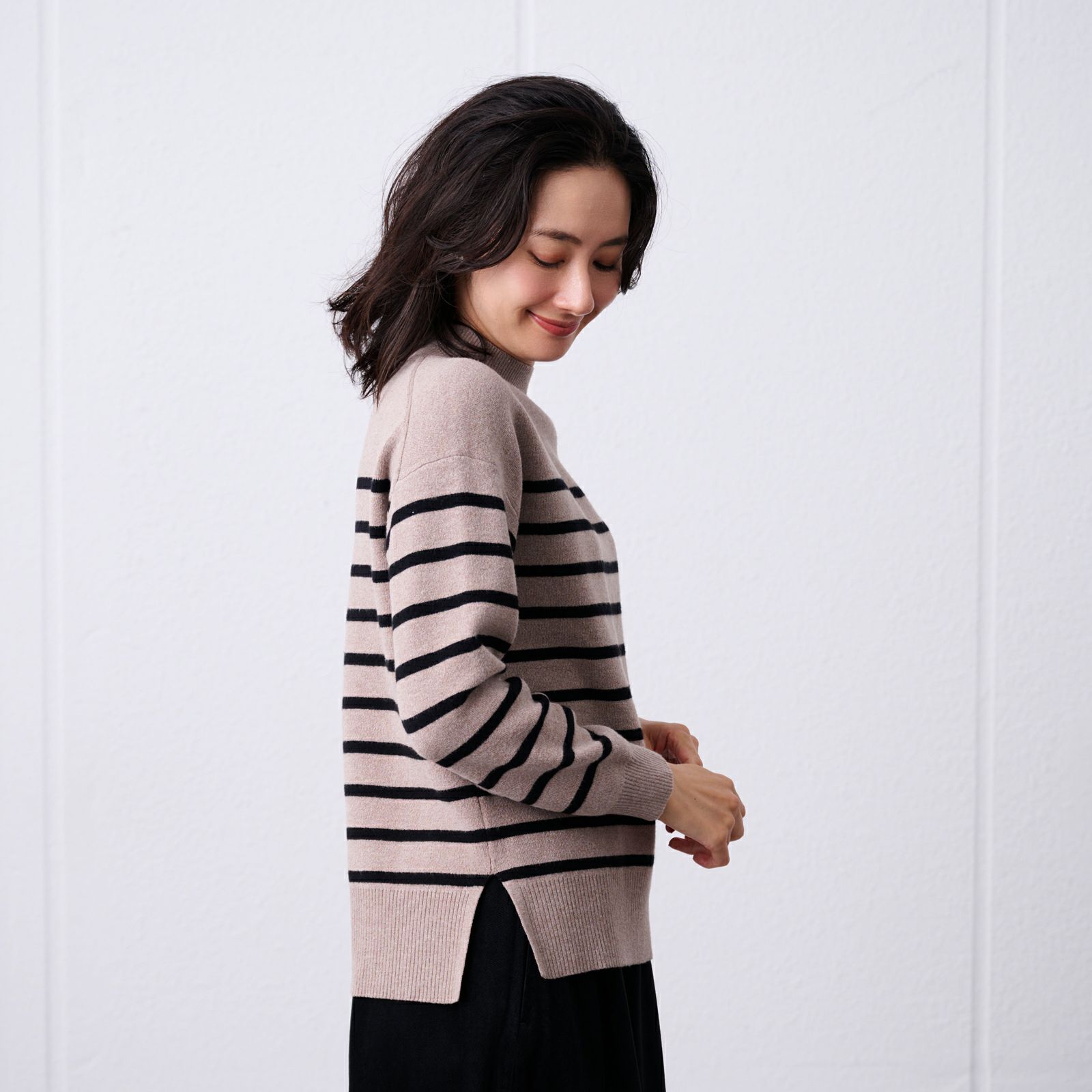 洗える・保温　マシュマロタッチ　モックネックプルオーバー