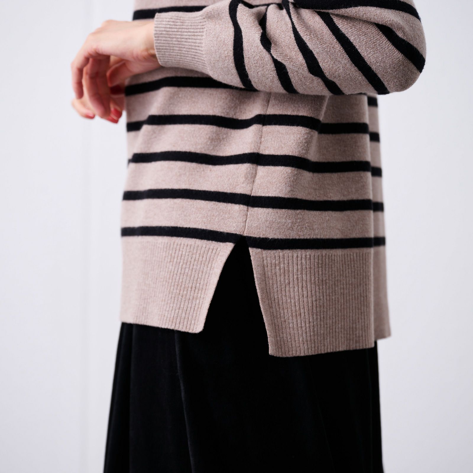 洗える・保温　マシュマロタッチ　モックネックプルオーバー