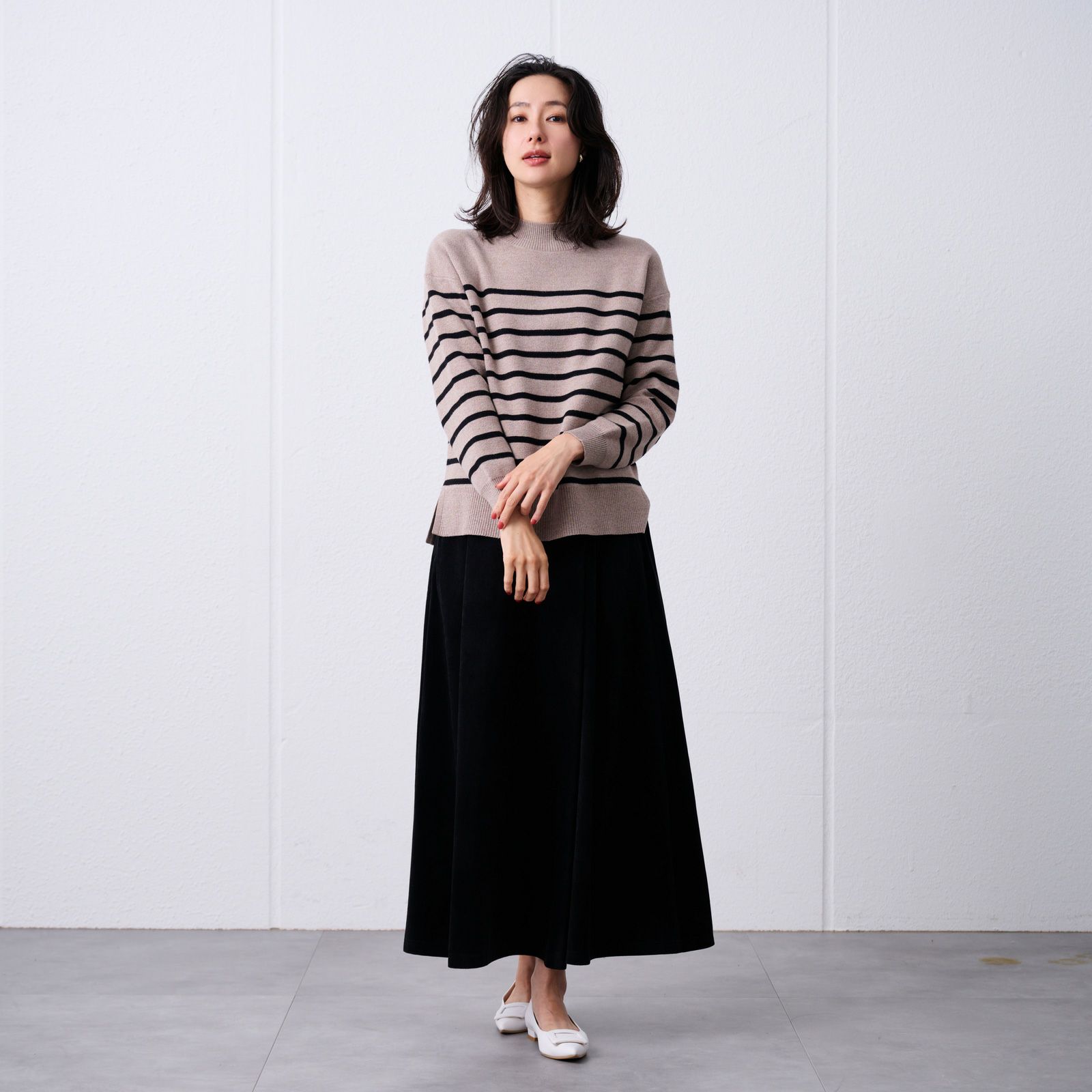 洗える・保温　マシュマロタッチ　モックネックプルオーバー