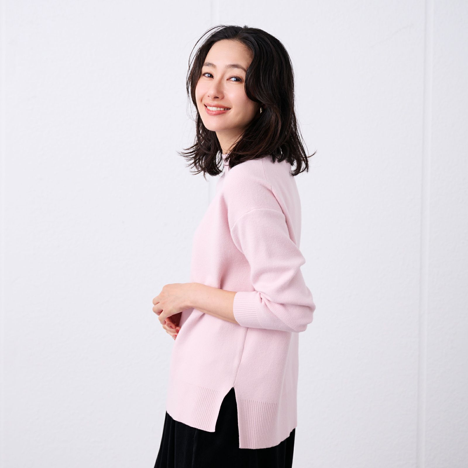 洗える・保温　マシュマロタッチ　モックネックプルオーバー