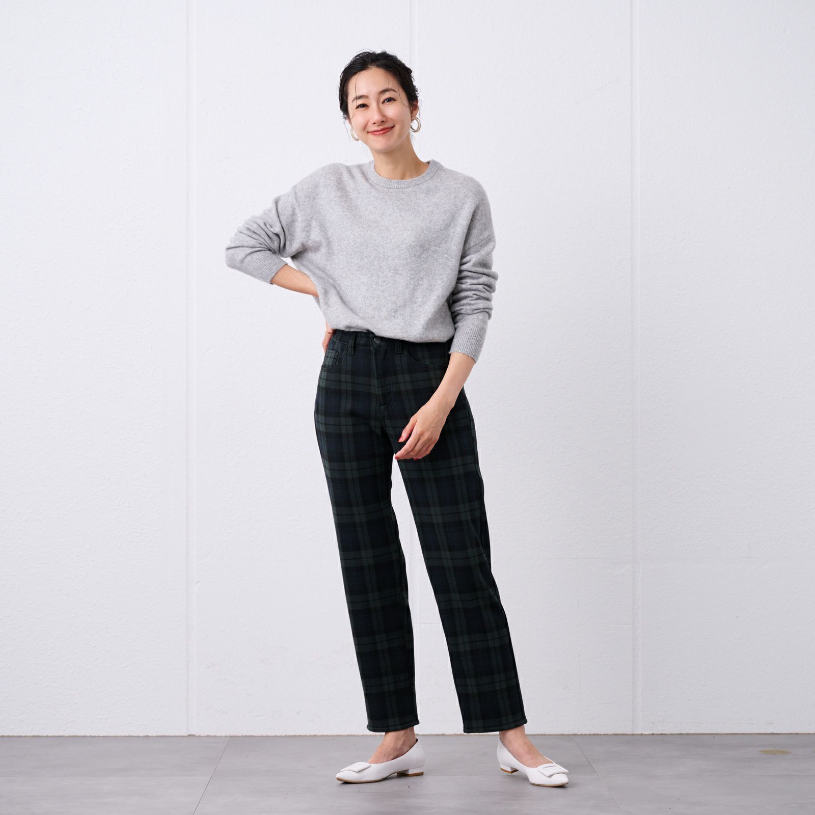 アルガンオイル　裏シャギーストレートパンツ