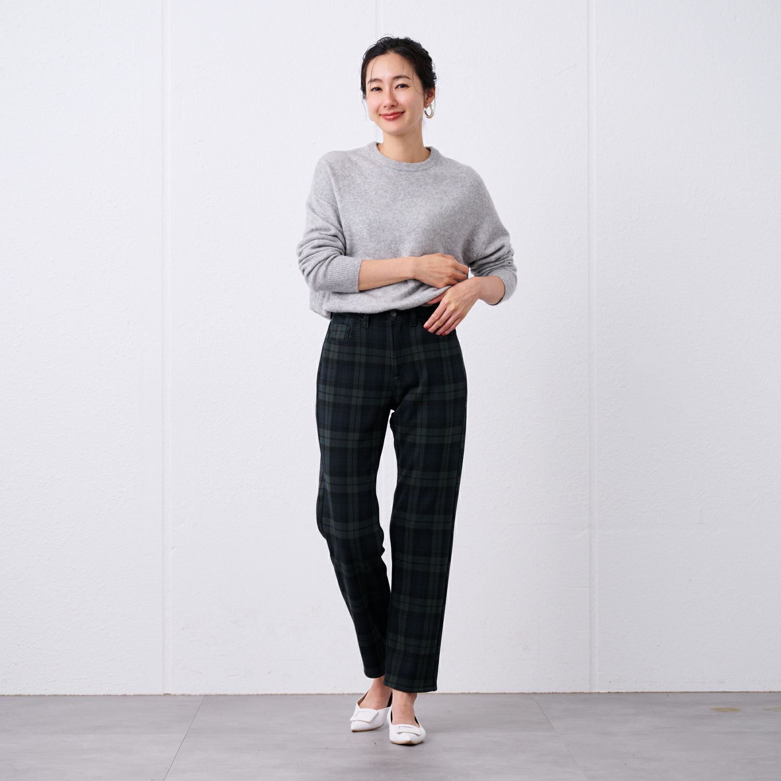 アルガンオイル　裏シャギーストレートパンツ