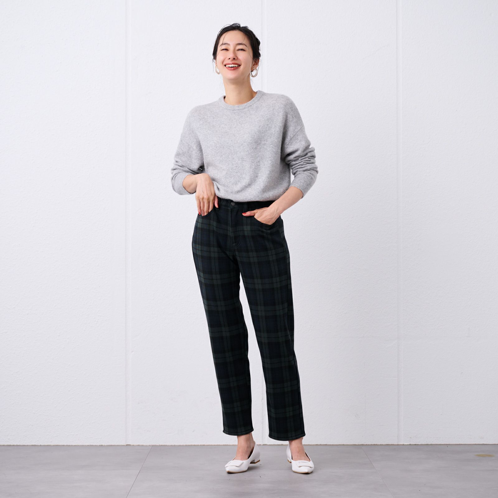 アルガンオイル　裏シャギーストレートパンツ