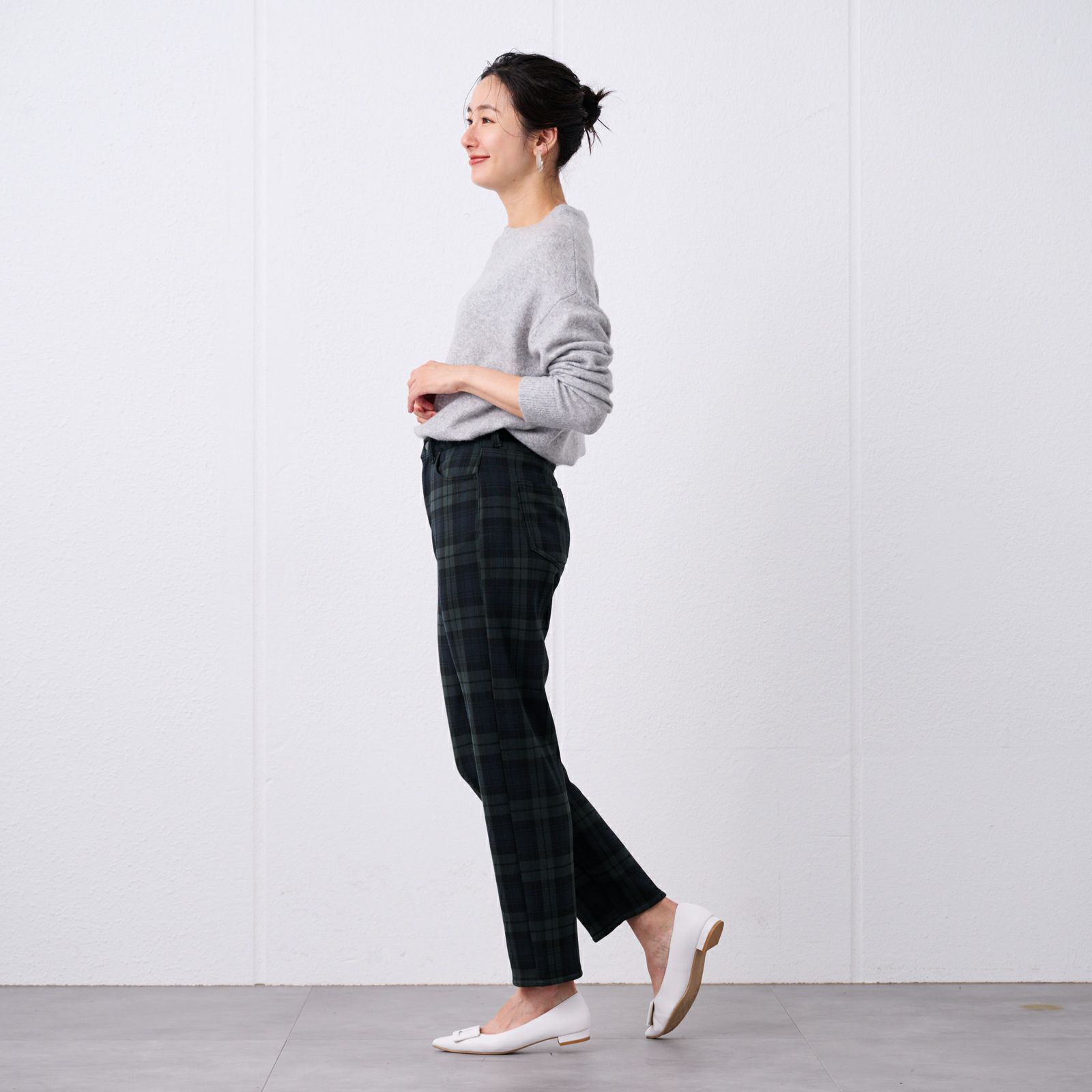 アルガンオイル　裏シャギーストレートパンツ