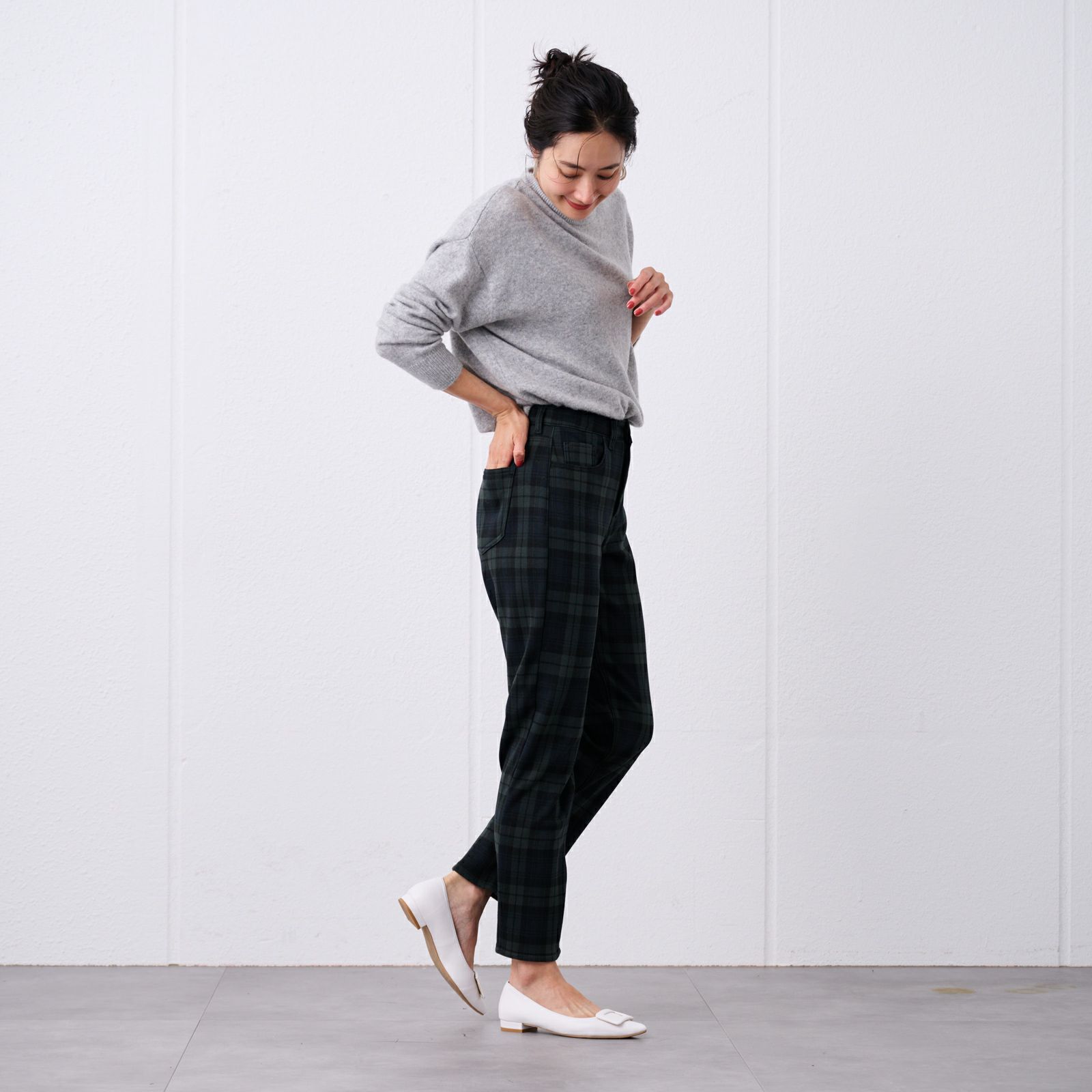 アルガンオイル　裏シャギーストレートパンツ