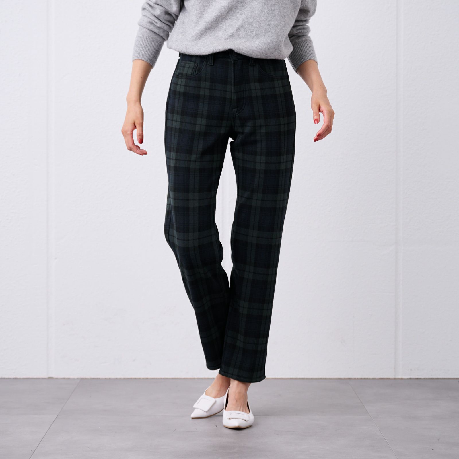 アルガンオイル　裏シャギーストレートパンツ