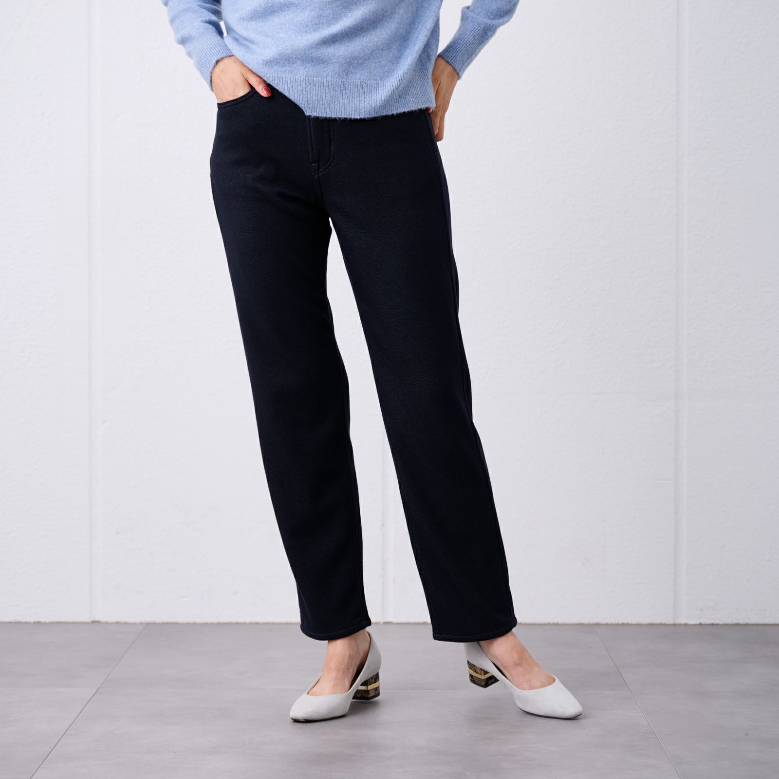 アルガンオイル　裏シャギーストレートパンツ