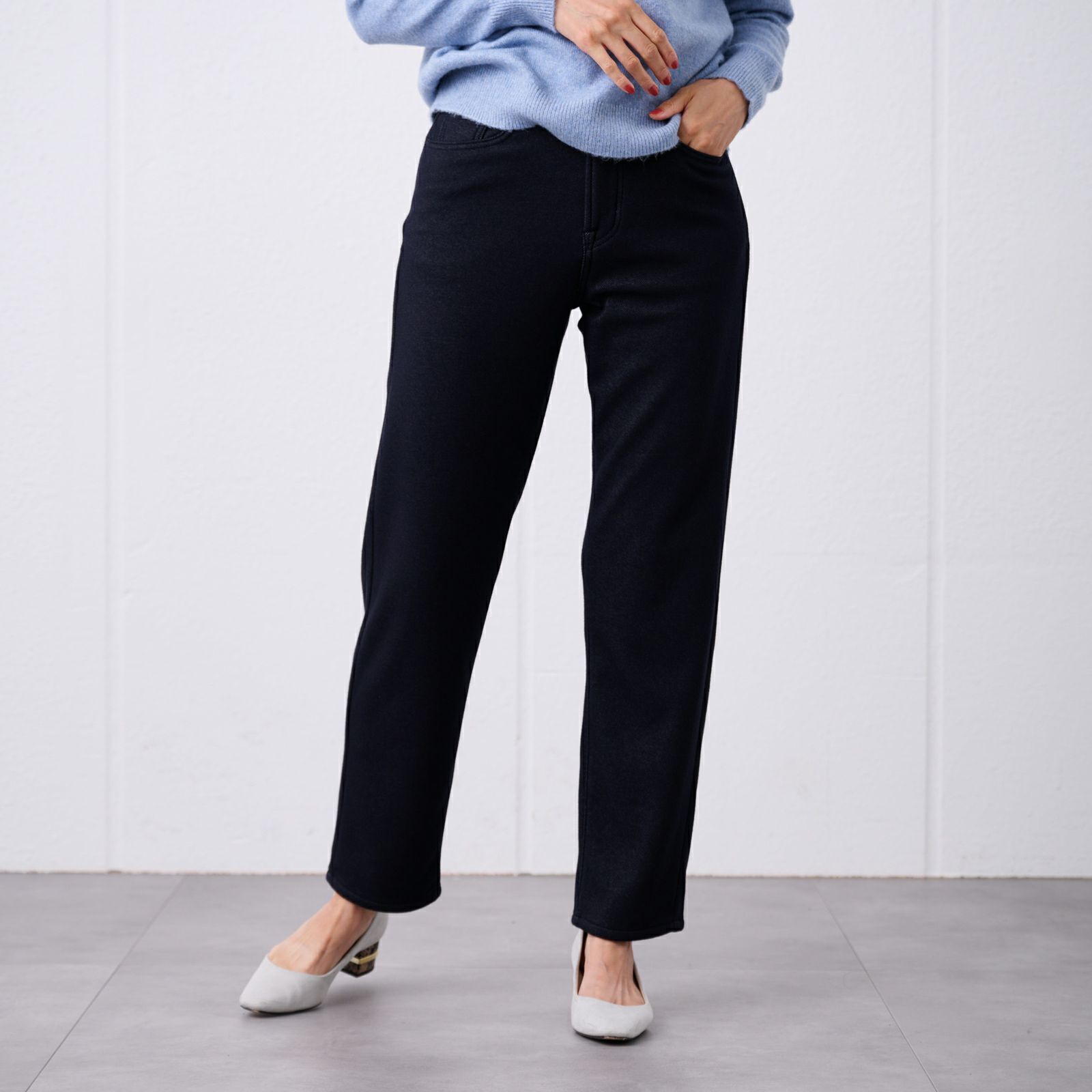 アルガンオイル　裏シャギーストレートパンツ