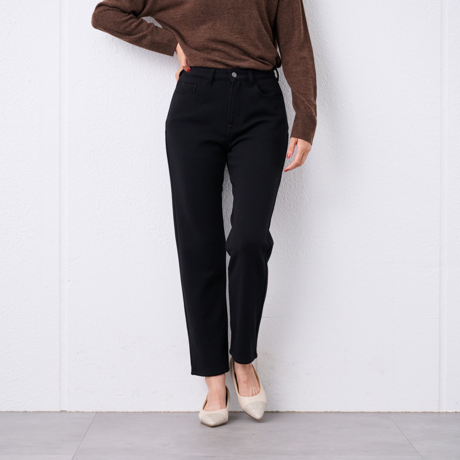 アルガンオイル　裏シャギーストレートパンツ