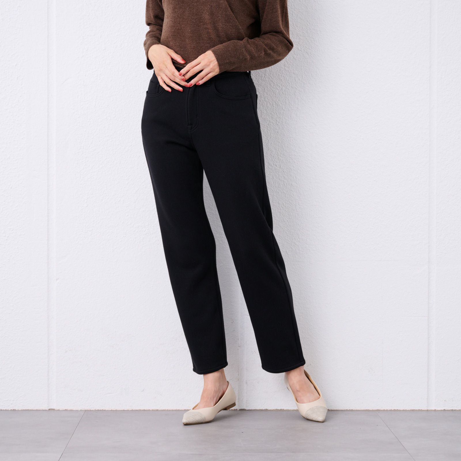 アルガンオイル　裏シャギーストレートパンツ