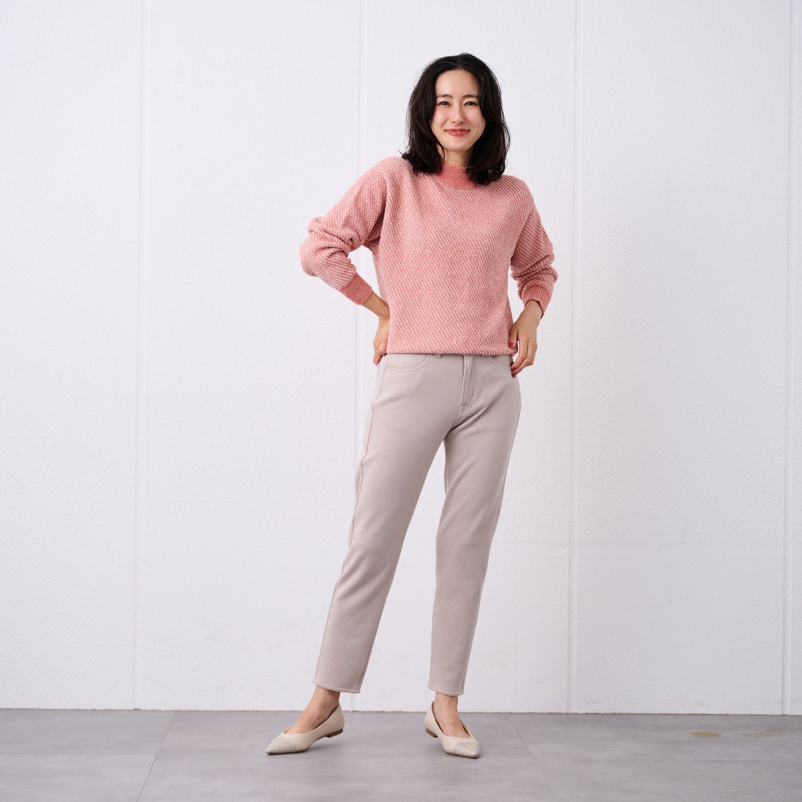 アルガンオイル　裏シャギースリムパンツ