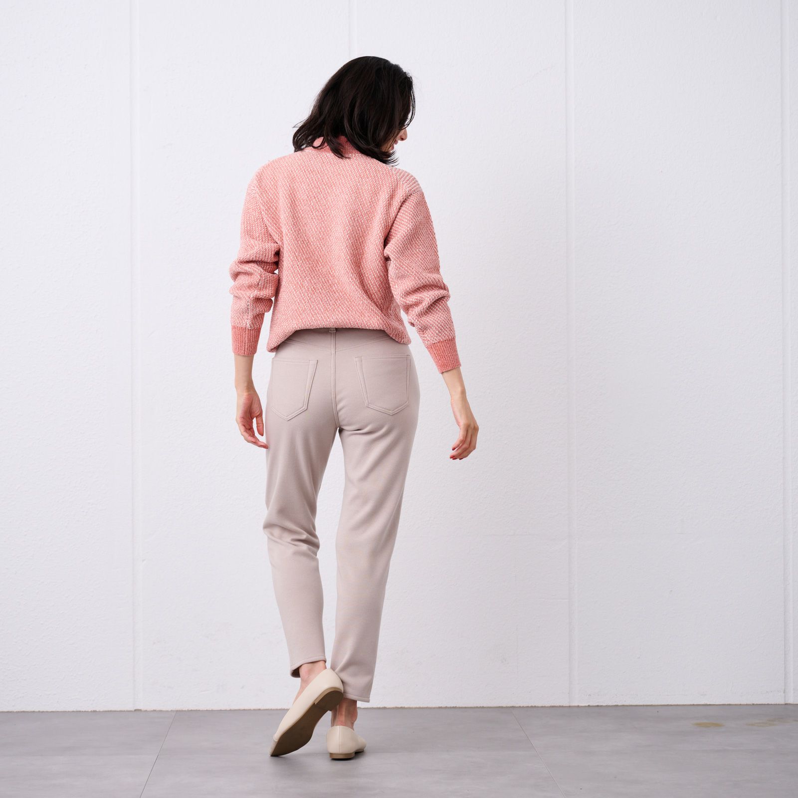 アルガンオイル　裏シャギースリムパンツ