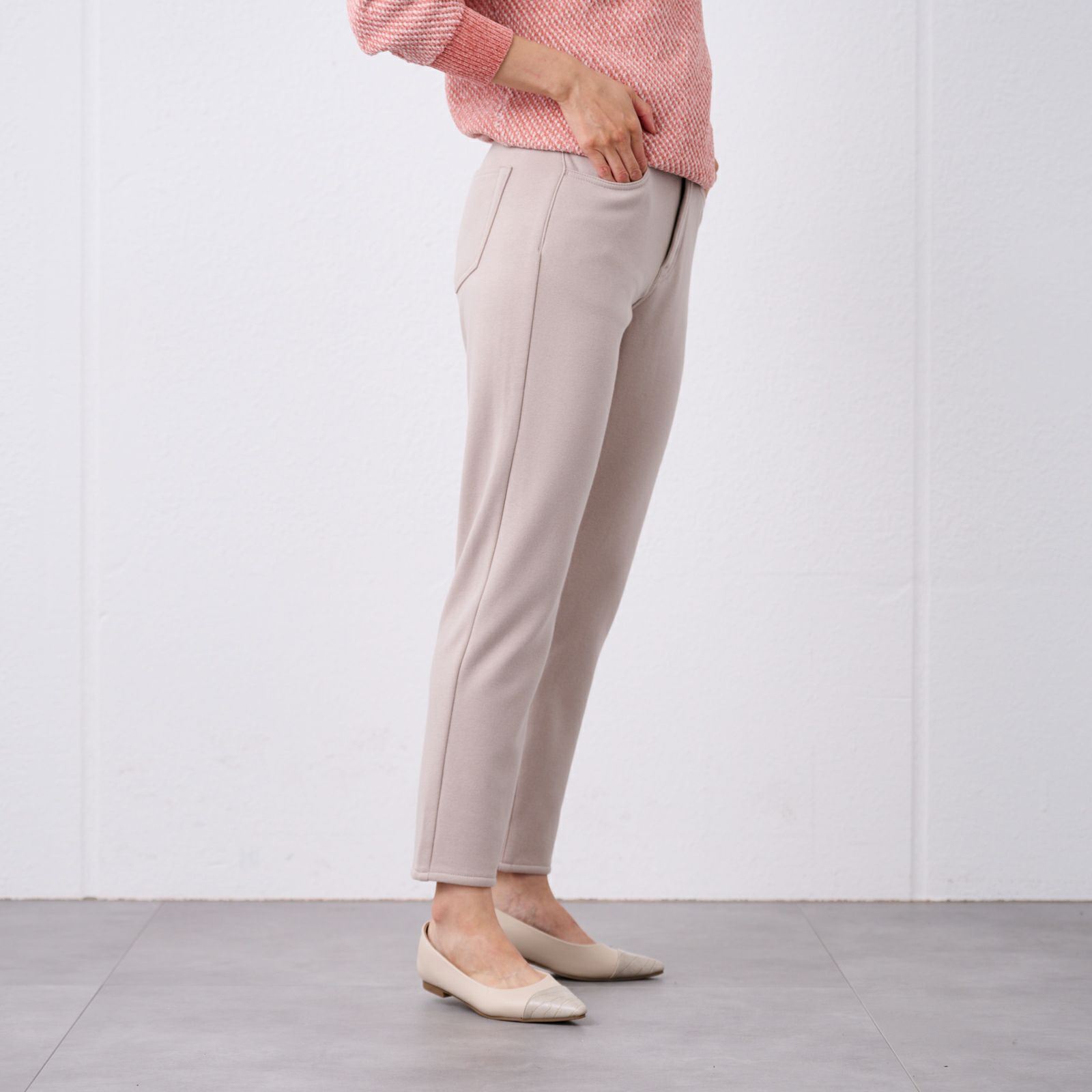 アルガンオイル　裏シャギースリムパンツ