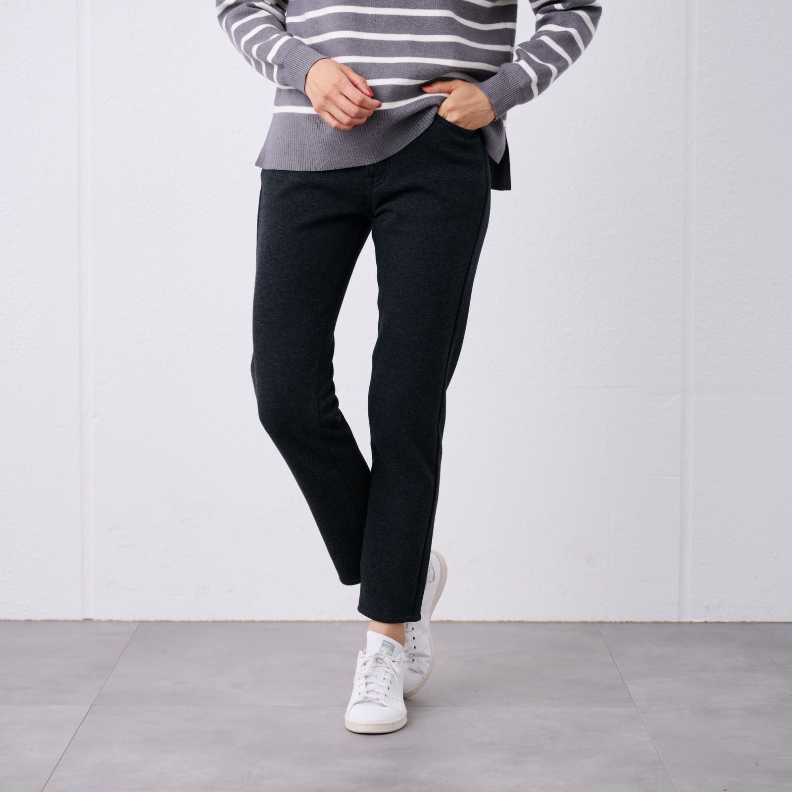 アルガンオイル　裏シャギースリムパンツ