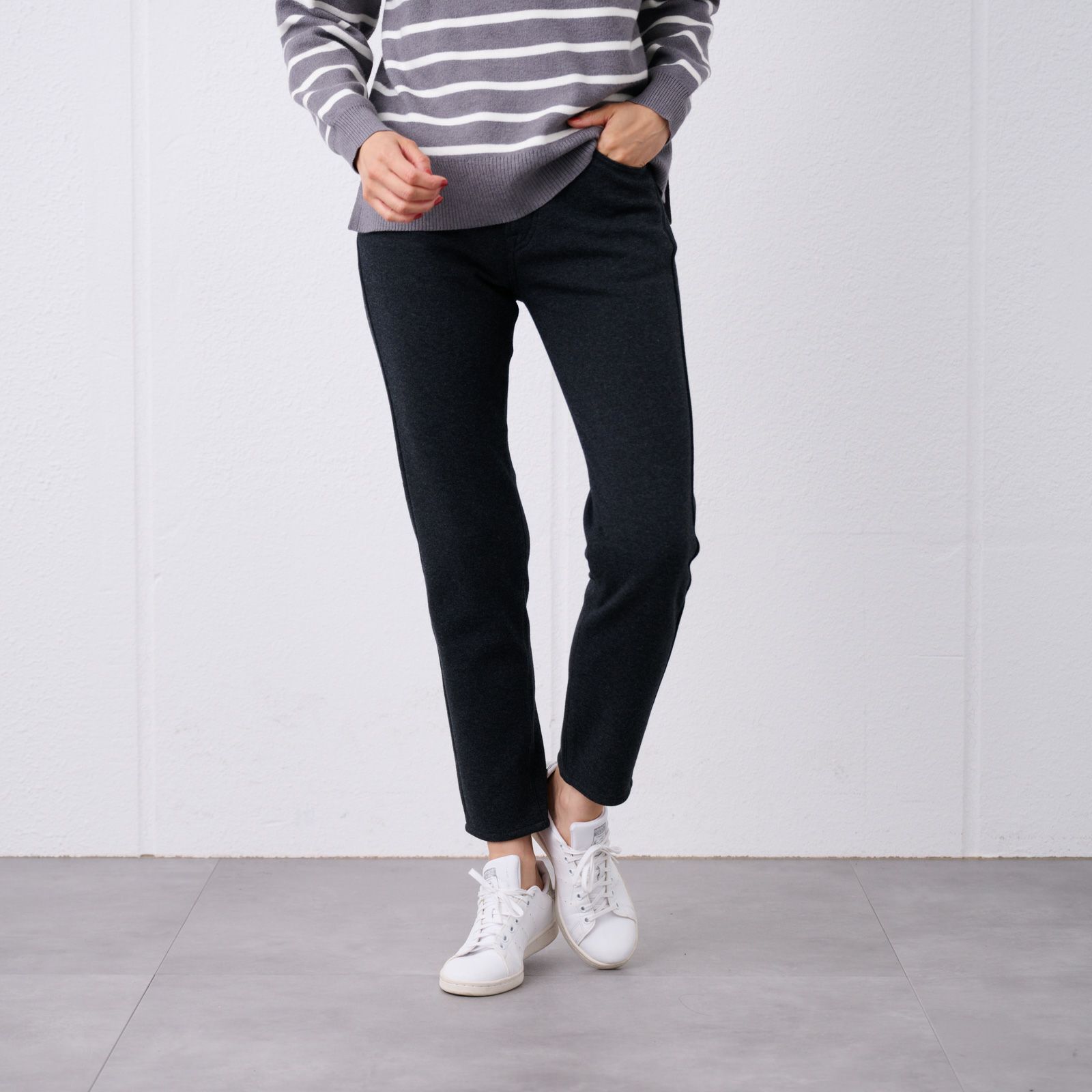 アルガンオイル　裏シャギースリムパンツ