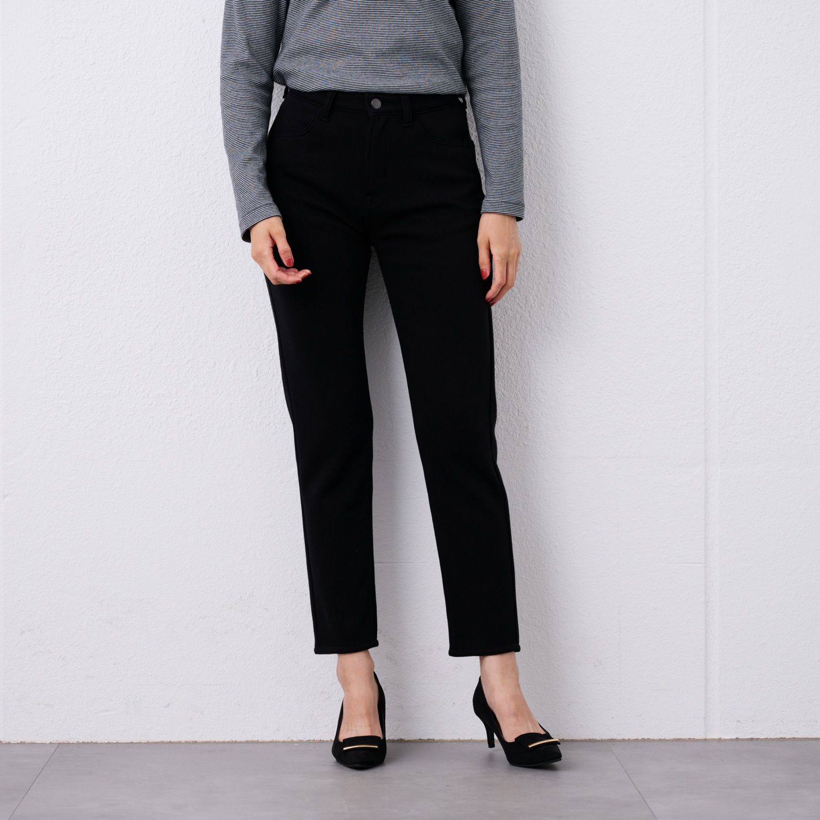 アルガンオイル　裏シャギースリムパンツ