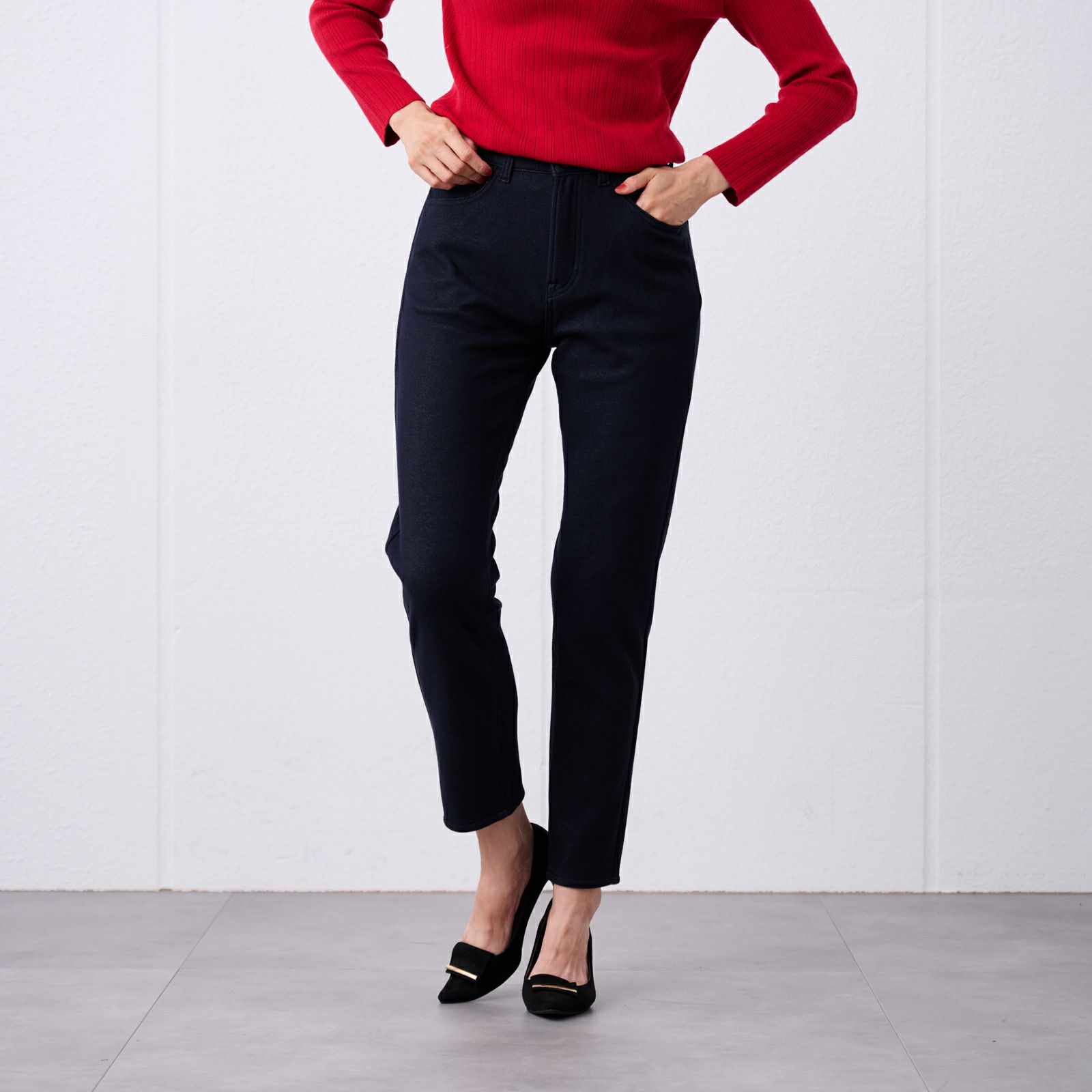 アルガンオイル　裏シャギースリムパンツ