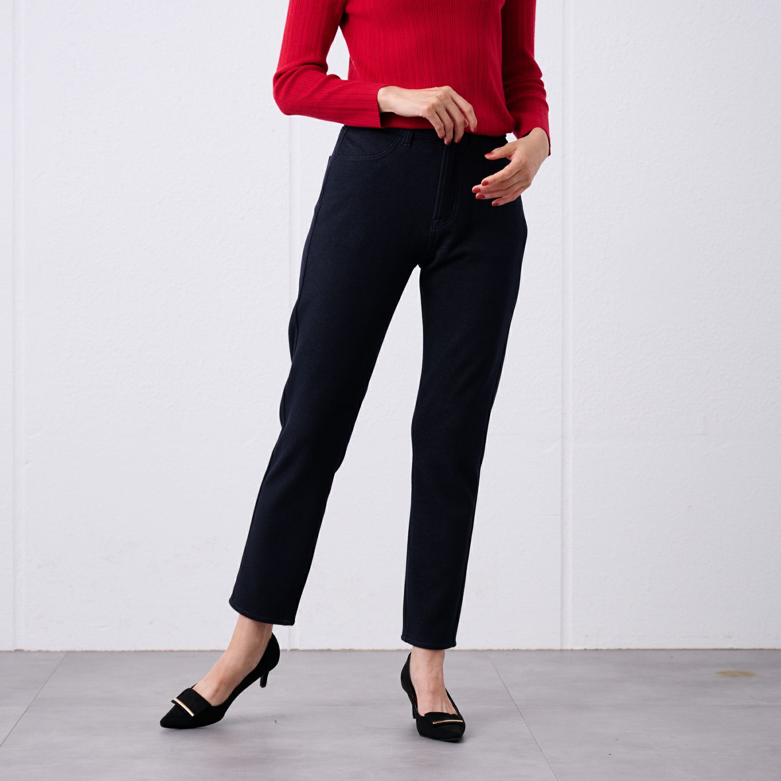 アルガンオイル　裏シャギースリムパンツ